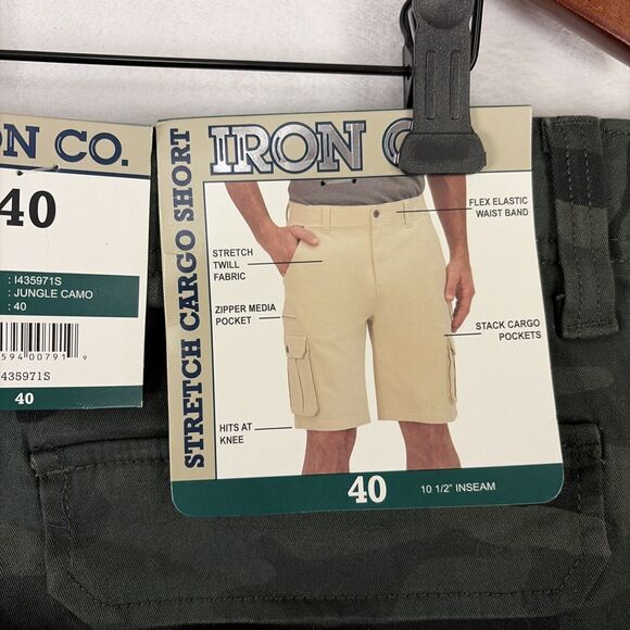 IRON Clothing Co Men's Stretch Twill Multi Pocket Camo Cargo Short Sz 40 NWT - Picture 6 of 7